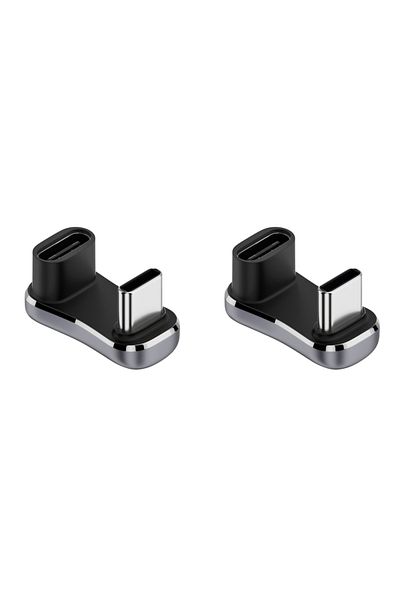 VAKIND 2pcs USB3.1 10Gbps 180 Degree Angle USB C Adapter USB-C Male to Female 20Gbps PD 140W Fast Charging