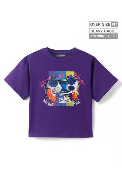 Pine kids تي شيرت باين كيدز بأكمام نصفية ومقاس كبير، مصنوع من القطن بنسبة 100...