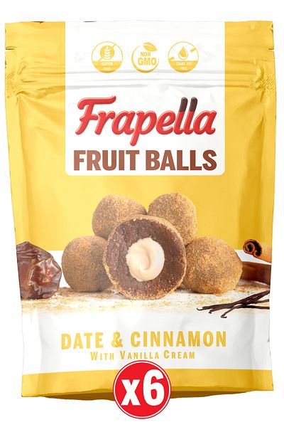 Frapella Cinnamon Covered Vanilla Cream Filled Fruit Ball 880 Gr. X 6 Pack