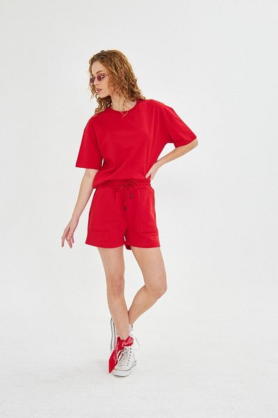 The Champ Clothing Cotton Relax Comfort Oversize Women's T-Shirt and Shorts Set