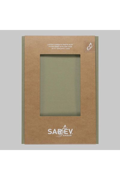 Sarev New Slow City 200X200 Fitted Sheet, .Laurel Green