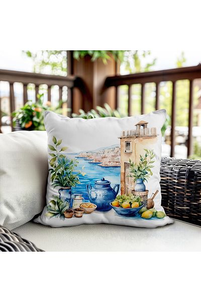Evmila Husa de perna din catifea cu tema primavara 43x43 Cm Imprimare pe doua fete