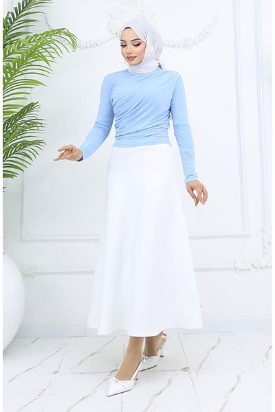 sefamerve Μπλούζα με ζιβάγκο Ice Blue 71264-07