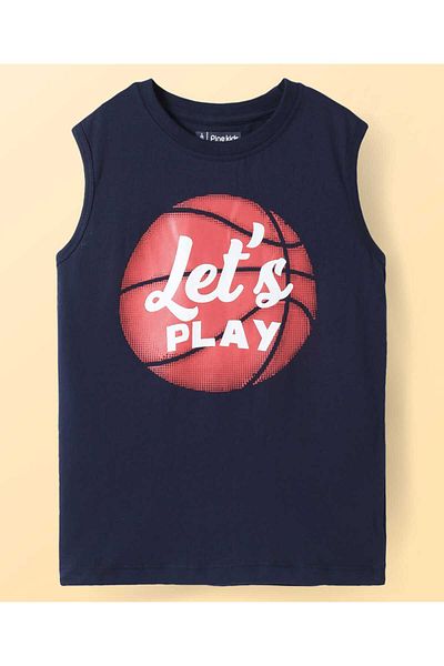 Pine kids قميص باين كيدز من القطن المنسوج بأكمام نصفية ومربعات مطبوعة بنص - أزرق ومتعدد الألوان
