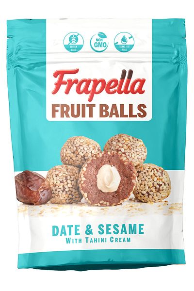 Frapella Sesame Covered Tahini Cream Filled Fruit Ball 80 Gr. X 6 Pack