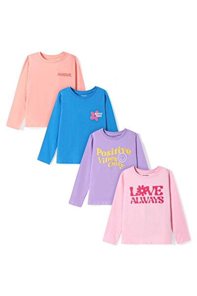 Primo Gino Primo Gino Cotton Full-Sleeve Printed Tops, pack of 4 - Multicolor