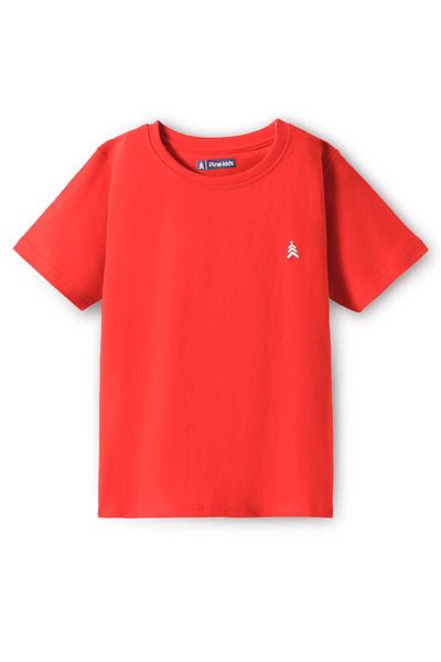 Pine kids Pine Kids Cotton T-Shirt with Logo Print - Red