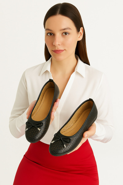 StWenn Women's Ballerinas Comfortable Orthopedic Insole Leather Skin Osaka