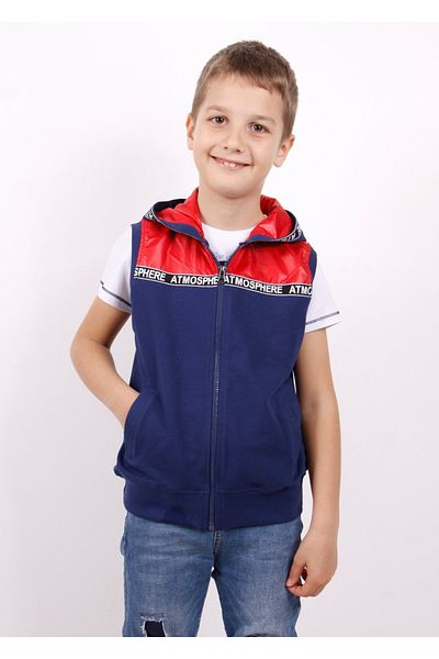 Toontoy Boy's Striped Hooded Vest
