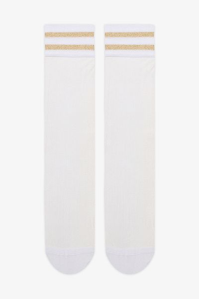 Penti Stripe Tulle White Socket Socks