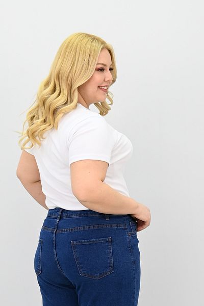Koza Butik Women's Plus Size Short Sleeve Crew Neck Basic T-Shirt 1965-25