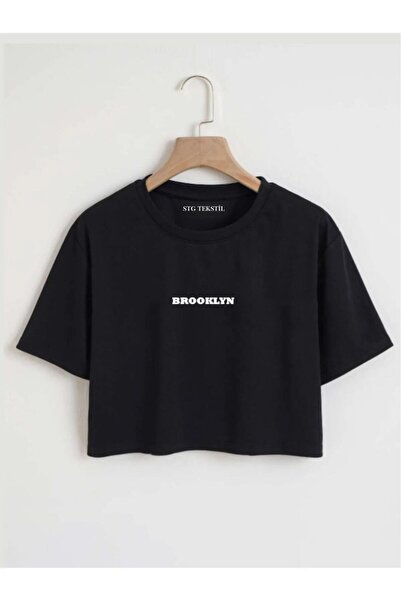 NO 601 تيشيرت نسائي قصير بطبعة بروكلين