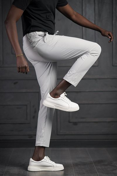 AKÇAYLAR Elastic Waist and Threaded Lycra Summer Thin Parachute Fabric Jogger Pants