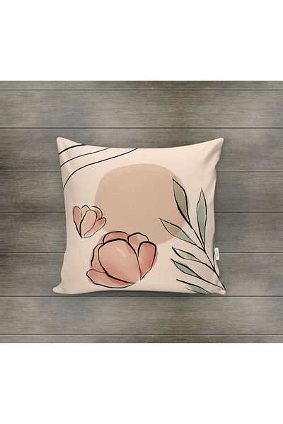 Evmila Husa de perna din catifea cu tema primavara 43x43 Cm Imprimare pe doua fete