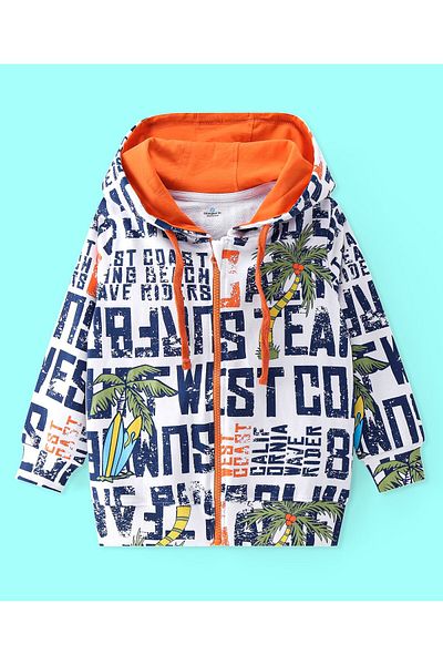 Ollington St. Ollington St. 100% Cotton Knit Full Sleeves Hooded Front Zipper Sweatshirt & Joggers Set -Multicolor