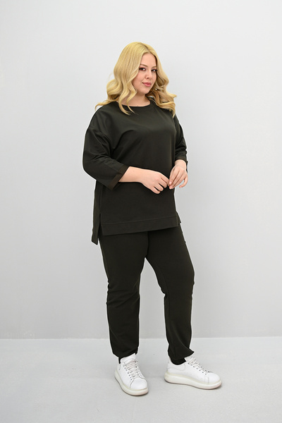 Koza Butik Γυναικείο Σετ Φούτερ με λαστιχένιο μανίκι τριών τετάρτων 8185-25