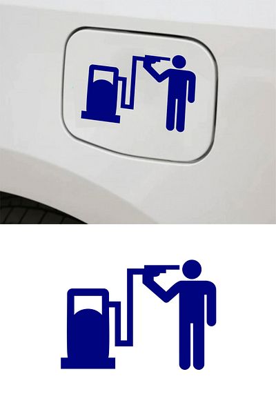 New Jargon Autocolant pentru capacul rezervorului de combustibil - Autocolant pentru mașină - Autocolant pentru mașină - 15cm