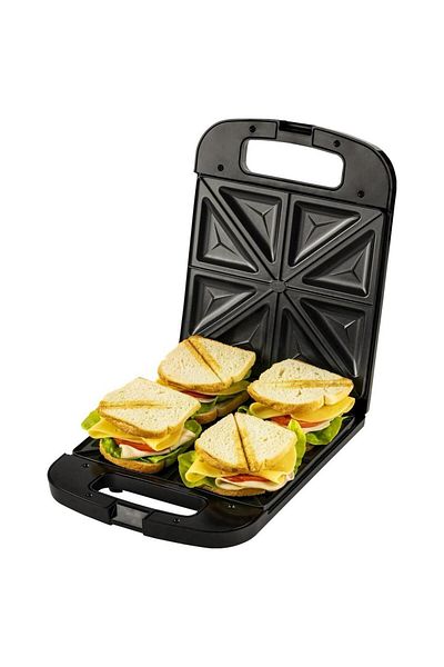 adler Sandwich-maker Adler AD 3055, 2000 W, 4 sandwich-uri, placi antiaderente, manere izolat termic