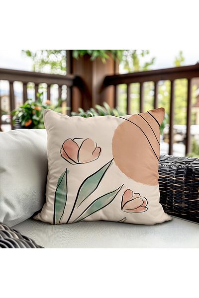 Evmila Husa de perna din catifea cu tema primavara 43x43 Cm Imprimare pe doua fete