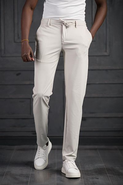 PERPANT Elastic Waist and Threaded Lycra Summer Thin Parachute Fabric Jogger Pants