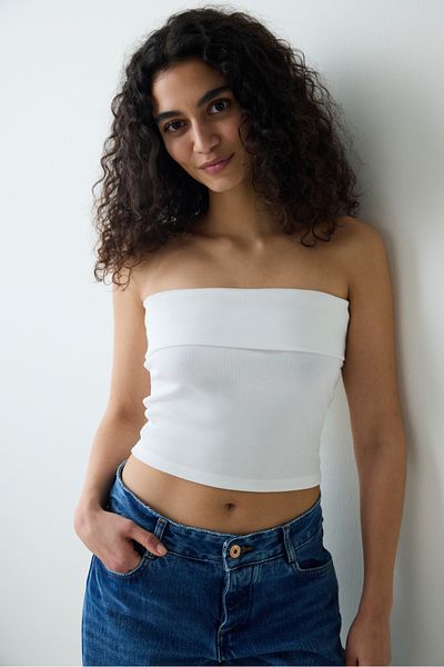 Penti Faltbares Bandeau-Oberteil in Off-White