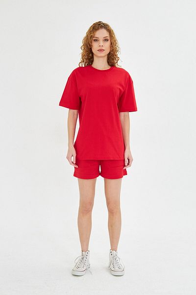 The Champ Clothing Cotton Relax Comfort Oversize Women's T-Shirt and Shorts Set