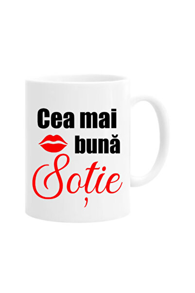 OEM Cană albă personalizată „Cea mai bună soție”, Inovatix®. 330ml