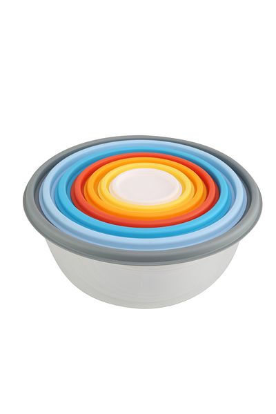 RFL Round Rainbow Food Plastic Container, Microwave safe without Lid Set of 7 Pieces