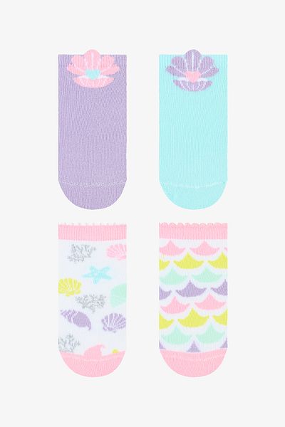 Penti Mehrfarbige 4-teilige Booties-Socken für Mädchen im Meerjungfrau-Stil