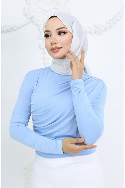 sefamerve Μπλούζα με ζιβάγκο Ice Blue 71264-07