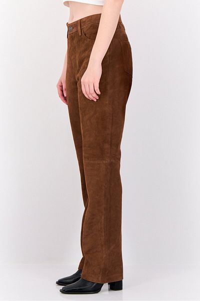 Esprit Women Regular Fit Solid Straight Leg Pants, Brown