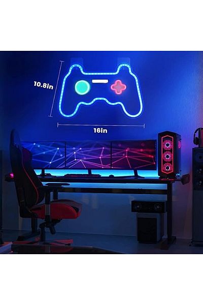 COOYA Gamepad Neon Sign, Gaming Room Decor for Boys Bedroom, Gamer Gift (Blue)