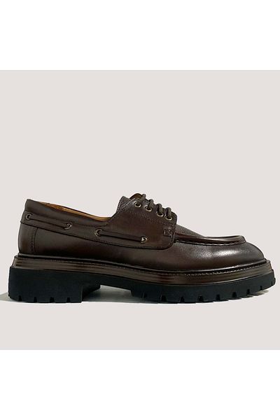 LUCIANO BELLINI Men's Leather Casual Shoes C22517 Munich - Brown - 41