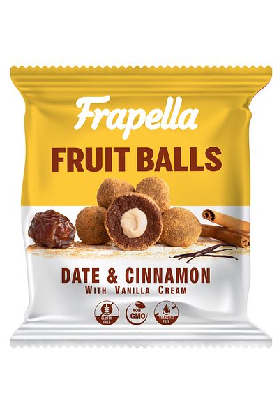 Frapella Cinnamon Covered Vanilla Cream Filled Fruit Ball 40 Gr. X 12 Pieces