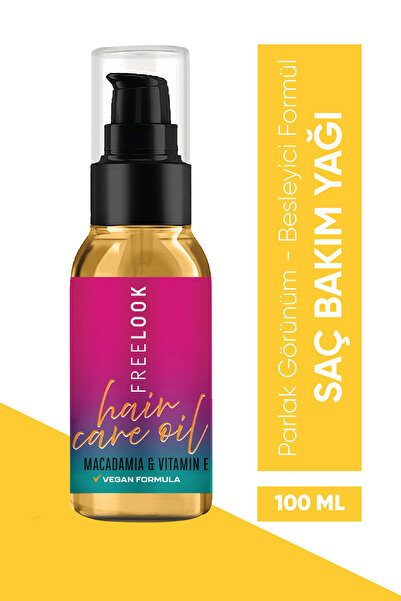 Freelook Saç Bakım Yağı - Macadamia & E Vitamini, Besleyici & Parlak Görünüm, Nemlendirici Bakım 100ml