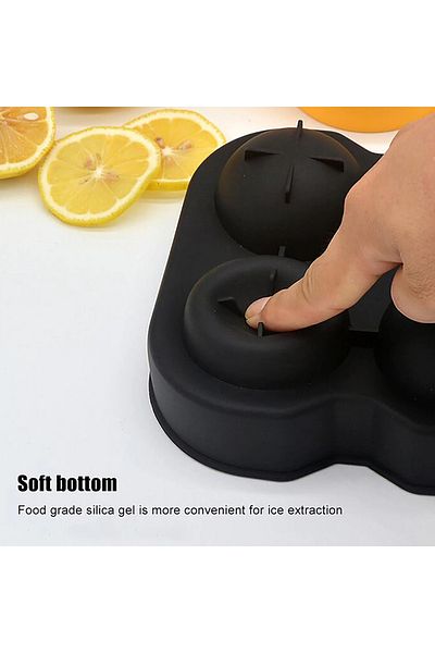 Eysigo Silicone Ice Mold Black Red Cube and Sphere Model Set of 2