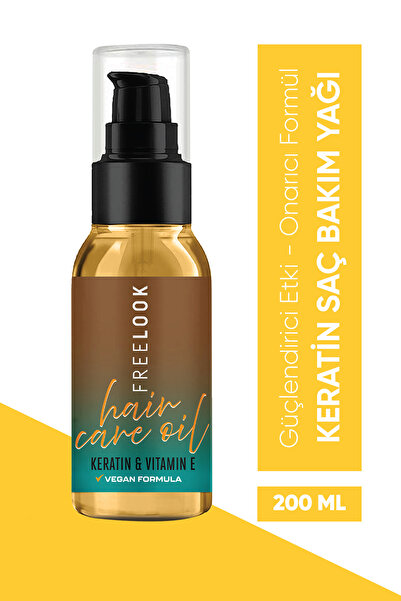 Freelook Keratin Saç Bakım Yağı - Onarıcı & Güçlendirici, E Vitamini & Sunflower Oil Içerikli 200ml