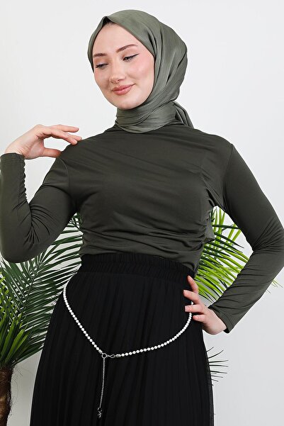 KAWEL Banners for Draped Blouse Khaki