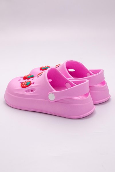 The Red Kids Size 30-35 Mixed Figure Non-Slip Sole Slippers Pink