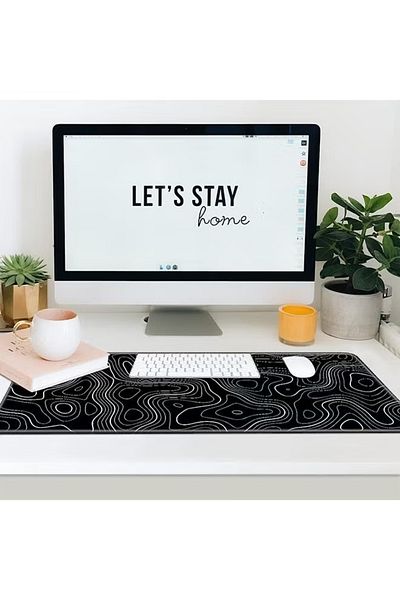 COOYA Extended Gaming Mouse Pad, Non-slip Rubber Base, Smooth Cloth Surface for Computers(Black)