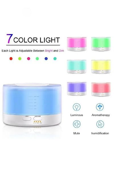 COOYA Air Humidifier, Remote Control 500ml Ultrasonic with 7 Colors LED Lights, for Bedroom Home Office