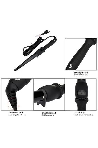 COOYA Hair Curling Wand, Ceramic with LCD Display, Dual Voltage Curling Iron for All Hair Types(25 mm)