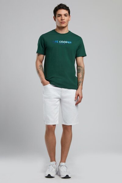 Lee Cooper Ember Men's 100% Cotton O-Neck T-Shirt Emerald