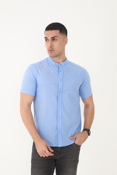jack carisma Cămașă slim cu mânecă scurtă, guler judecător, 100% bumbac, texturată