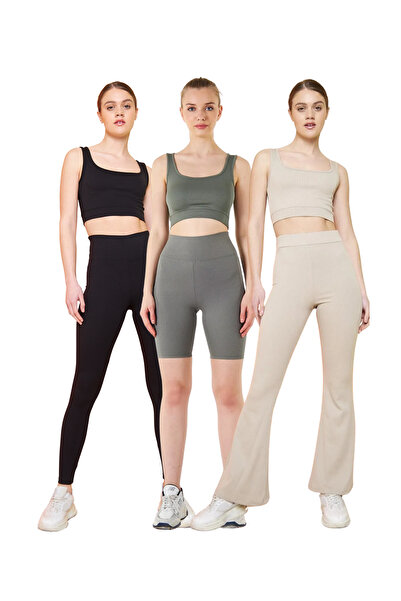 THIFF GYMWEAR Еластичний трикотажний бюстгальтер з квадратним вирізом і шнурі...