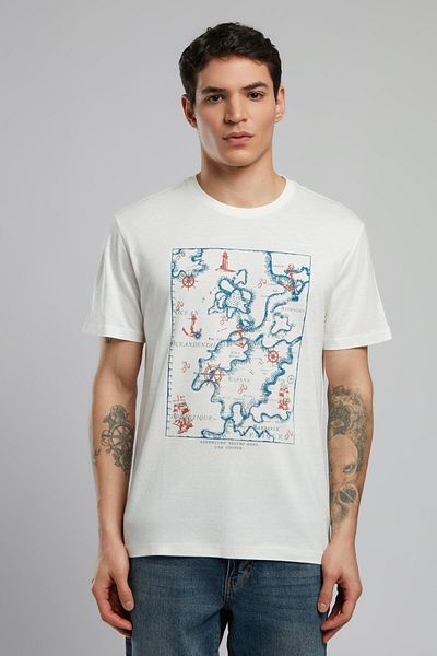 Lee Cooper Ανδρικό μπλουζάκι Capela με λαιμόκοψη εκρού