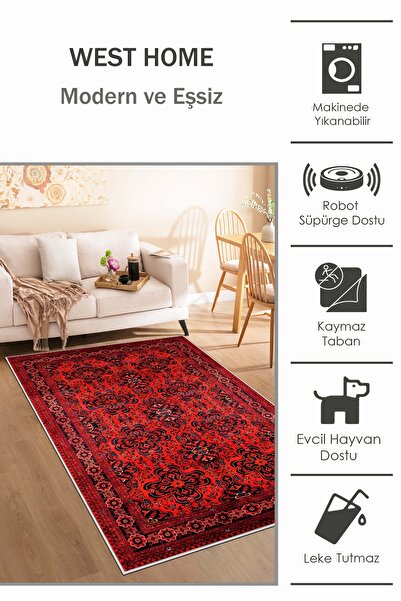 West Home Makinede yıkanabilir dijital kaymaz taban leke tutmaz mutfak halısı salon halısı ve kesme yolluk