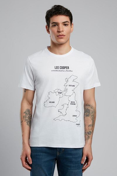 Lee Cooper England Men's O Neck T-Shirt White