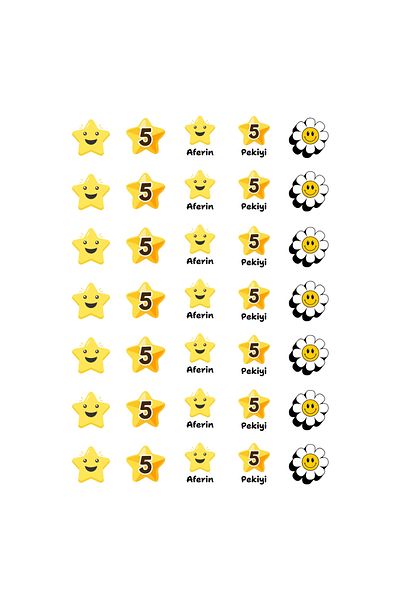 Bimotif Set of Shaped Stickers for Student Assessment, 875 Pcs