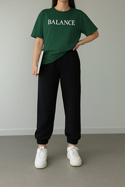 EYAX MODA طقم بدلة رياضية نسائية مطبوعة - طقم تي شيرت علوي وسفلي